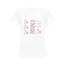 Load image into Gallery viewer, Personalized MAMA T-shirt With Kids Names Retro Floral in Classic Colors 100% Cotton Jersey Knit