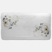 Load image into Gallery viewer, Designer Jersey Fitted Crib Sheet - Gold and Green Floral