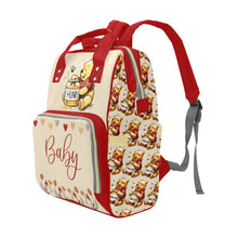 Load image into Gallery viewer, Pooh Bear and Tigger Red and Tan Diaper Bag Backpack Multi-Function Backpack