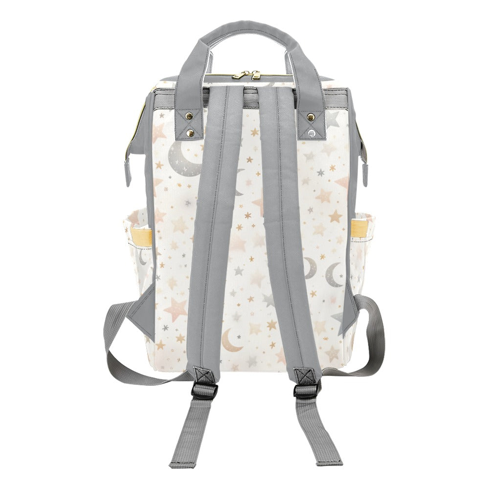 Baby Boy Blonde With Teddy Bear Moons and Stars Diaper Backpack Waterproof Backpack