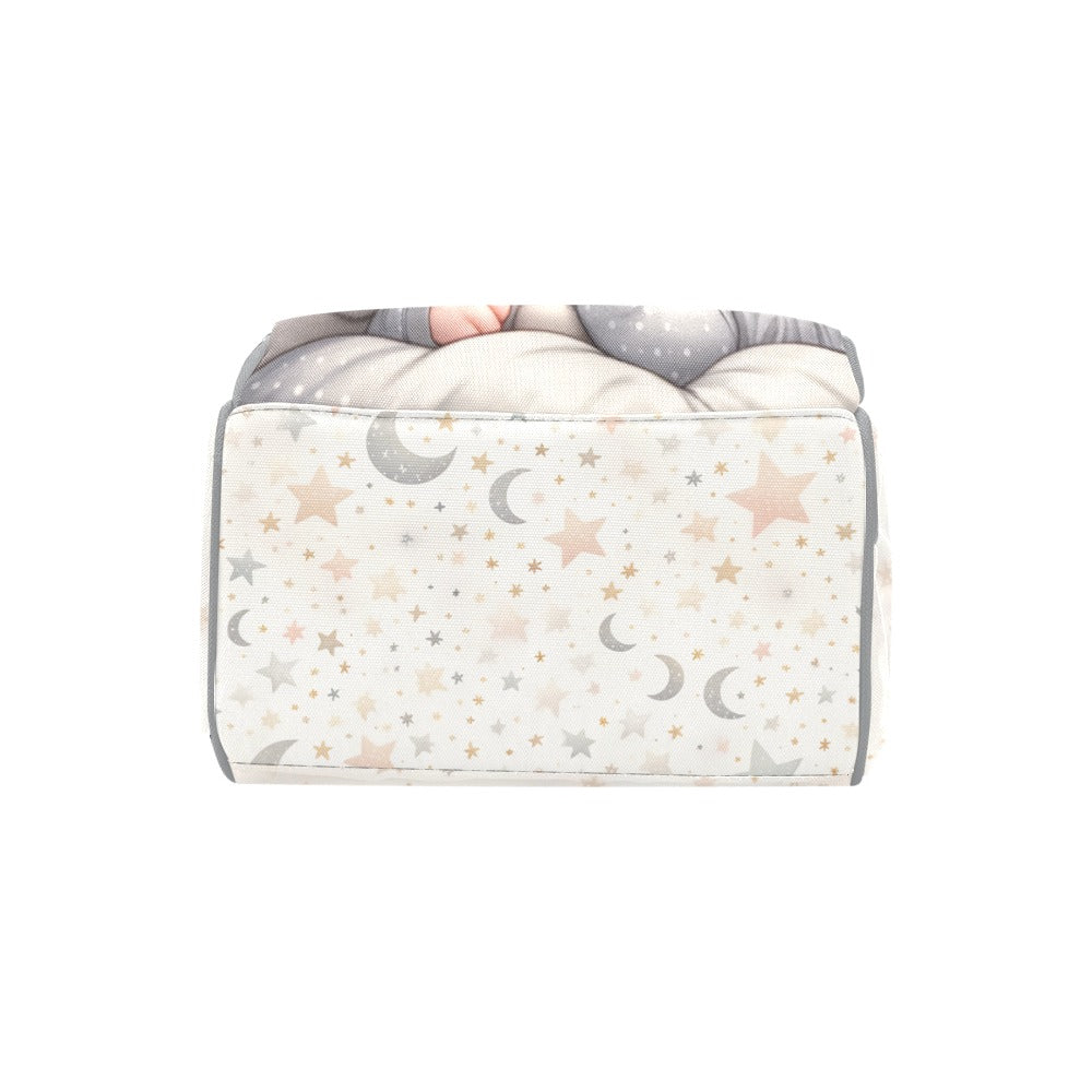 Baby Boy Blonde With Teddy Bear Moons and Stars Diaper Backpack Waterproof Backpack