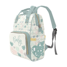 Load image into Gallery viewer, Boho Hand-Drawn Hearts Diaper Bag Backpack