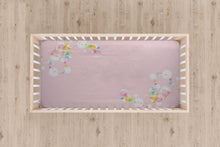 Load image into Gallery viewer, Designer Jersey Fitted Crib Sheet - Baby Pink With Bubbles