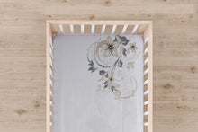 Load image into Gallery viewer, Designer Jersey Fitted Crib Sheet - Gold and Green Floral