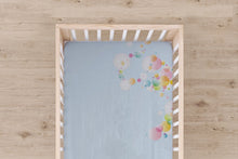 Load image into Gallery viewer, Jersey Fitted Crib Sheet - Baby Blue with Bubbles