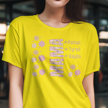 Load image into Gallery viewer, Personalized MAMA T-shirt With Kids Names Retro Floral in Classic Colors 100% Cotton Jersey Knit