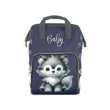 Load image into Gallery viewer, Malakai Wolf Paw Prints Custom Diaper Bag