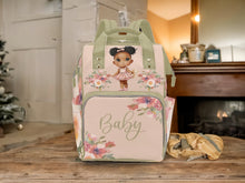 Load image into Gallery viewer, Cutest African American Baby Girl in Pink Tutu Multi-Function Waterproof Diaper Backpack Bag