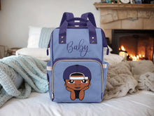 Load image into Gallery viewer, Diaper Bag Backpack - Super Cute African American Baby Boy Sporty Cap Waterproof Backpack