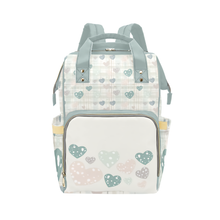 Load image into Gallery viewer, Boho Hand-Drawn Hearts Diaper Bag Backpack