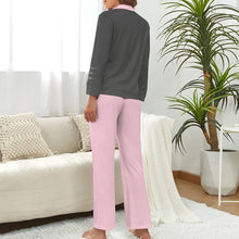 Load image into Gallery viewer, Mama Women&#39;s Satin Pajama Set Personalized With Kids Names on Sleeve