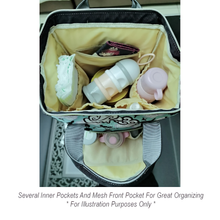 Load image into Gallery viewer, Baby Girl Pink Bows Meadow and Butterflies Diaper Bag Backpack