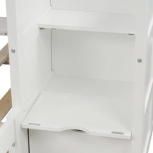 Load image into Gallery viewer, Twin over Full/Twin Bunk Bed, Convertible Bottom Bed, Storage Shelves and Drawers, White