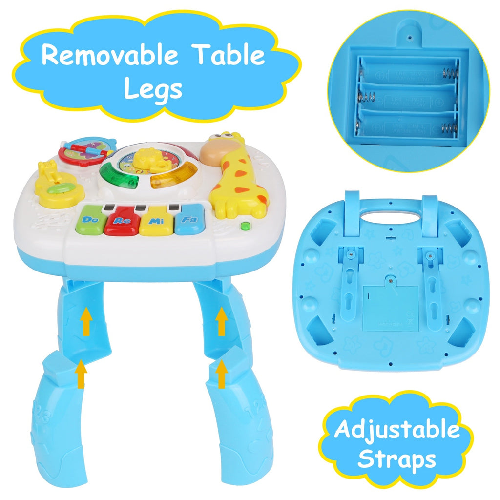 Toddler Musical Learning Table Educational Baby Toys Musical Activity Table Learning Center for 6+ Months Boys Girls Gift