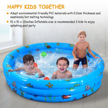 Load image into Gallery viewer, 51x13In Inflatable Swimming Pool Blow Up Family Pool For 3 Kids Foldable Swim Ball Pool