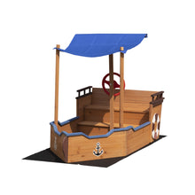 Load image into Gallery viewer, Outsunny Pirate Ship Sandbox with Cover and Rudder