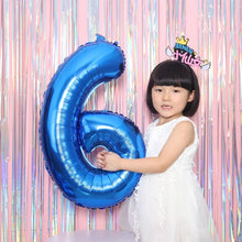 Load image into Gallery viewer, 1PCS 32INCH Party Decoration Blue Number Foil Balloon Discolor Digital Globos Birthday Baby Shower Supplies