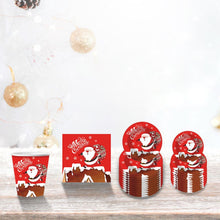 Load image into Gallery viewer, Christmas Party Supplies Paper Plates, 50pcs Table Decorations Christmas Disposable Dinnerware Set Includes Paper Plates Napkins Cup Serves 10 for Xmas Holiday Party Supplies