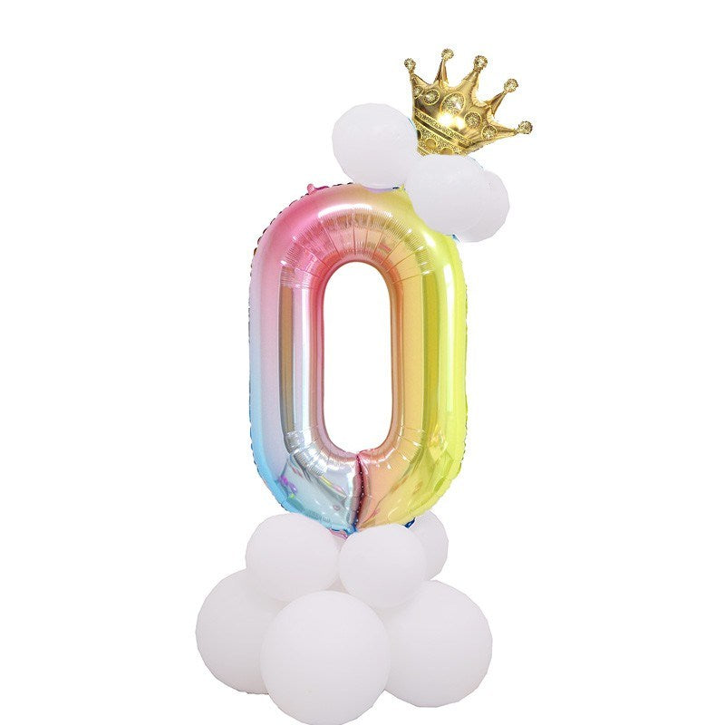 1 SET Rainbow Foil Number Balloons 0-9 Birthday Party Anniversary Decor Globo Kids figure Air Ball Supplies