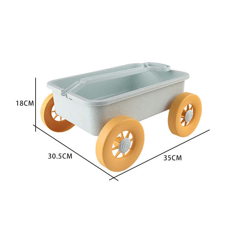 Children's Wheat Straw Little Boy Beach Pusher Toy Wagon