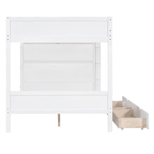 Load image into Gallery viewer, Full over Full Bunk Bed With 2 Drawers and Multi-layer Cabinet, White