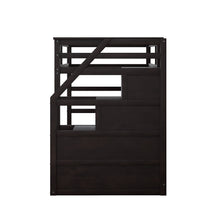 Load image into Gallery viewer, Twin-Over-Twin Bunk Bed with Twin Size Trundle and 3 Storage Stairs,Espresso