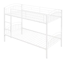 Load image into Gallery viewer, Twin Over Twin Metal Bunk Bed,Divided into Two Beds(White)