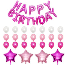 Load image into Gallery viewer, 1 SET Happy Birthday Rose Gold Star Confetti 40inch Number Foil Balloon Birthday Party Decor Supplies