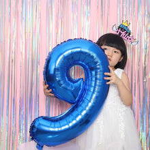 Load image into Gallery viewer, 1PCS 32INCH Party Decoration Blue Number Foil Balloon Discolor Digital Globos Birthday Baby Shower Supplies