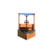 Load image into Gallery viewer, Outsunny Pirate Ship Sandbox with Cover and Rudder