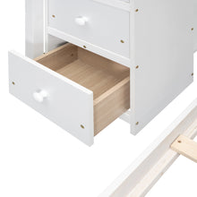 Load image into Gallery viewer, Twin Over Full Bunk Bed with 3-layer Shelves, Drawers and Storage Stairs, White