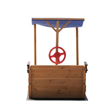 Load image into Gallery viewer, Outsunny Pirate Ship Sandbox with Cover and Rudder