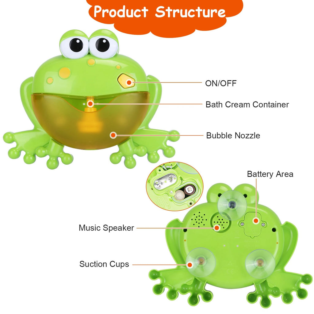 Frog Musical Bubble Bath Maker Baby Bath Toys for Bathtubs Toddler