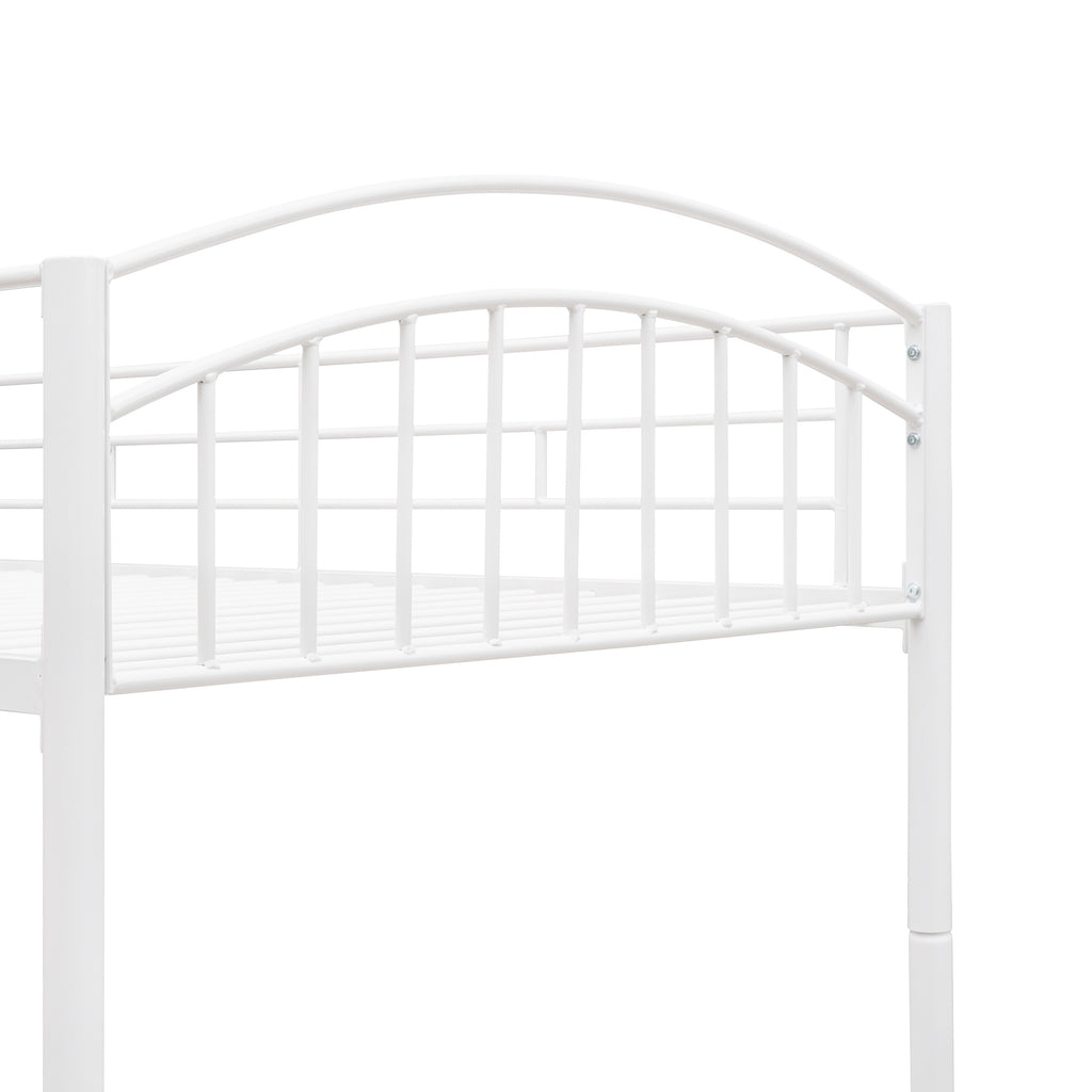 Twin Over Twin Metal Bunk Bed,Divided into Two Beds(White)