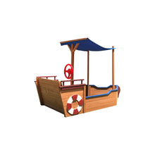 Load image into Gallery viewer, Outsunny Pirate Ship Sandbox with Cover and Rudder