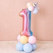 Load image into Gallery viewer, 1 SET Rainbow Foil Number Balloons 0-9 Birthday Party Anniversary Decor Globo Kids figure Air Ball Supplies