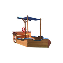 Load image into Gallery viewer, Outsunny Pirate Ship Sandbox with Cover and Rudder