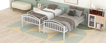 Load image into Gallery viewer, Twin Over Twin Metal Bunk Bed,Divided into Two Beds(White)