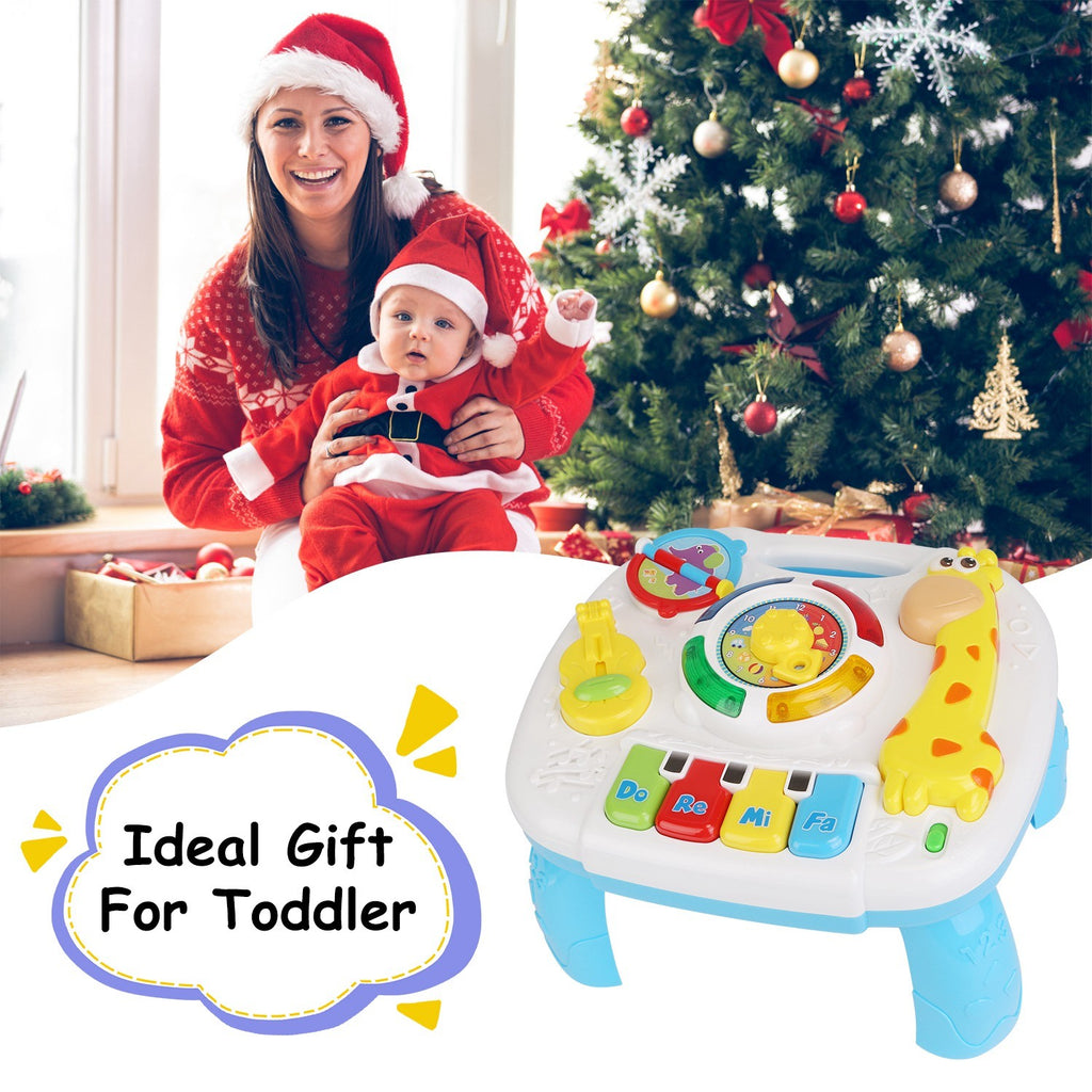 Toddler Musical Learning Table Educational Baby Toys Musical Activity Table Learning Center for 6+ Months Boys Girls Gift