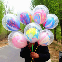 Load image into Gallery viewer, 10Pcs 12 inch Double Layer Agate Balloons Wedding Ballon Happy Birthday Baby Shower Decoration Kids Party Supplies