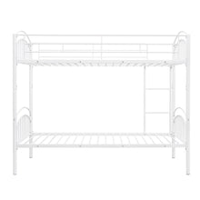 Load image into Gallery viewer, Twin Over Twin Metal Bunk Bed,Divided into Two Beds(White)