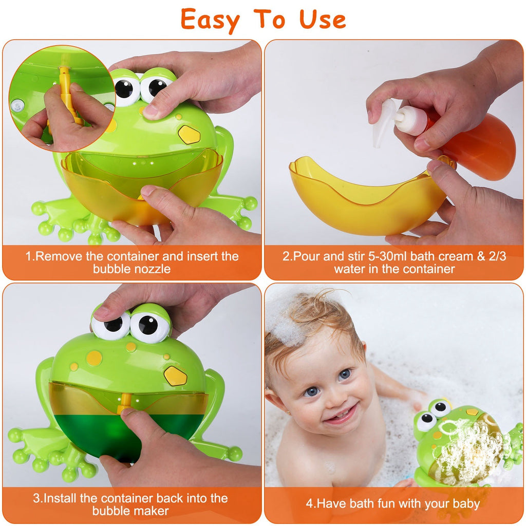Frog Musical Bubble Bath Maker Baby Bath Toys for Bathtubs Toddler