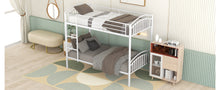 Load image into Gallery viewer, Twin Over Twin Metal Bunk Bed,Divided into Two Beds(White)