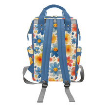 Load image into Gallery viewer, Diaper Bag Backpack - Watercolor Floral Smileys Girls Personalized Diaper Backpack
