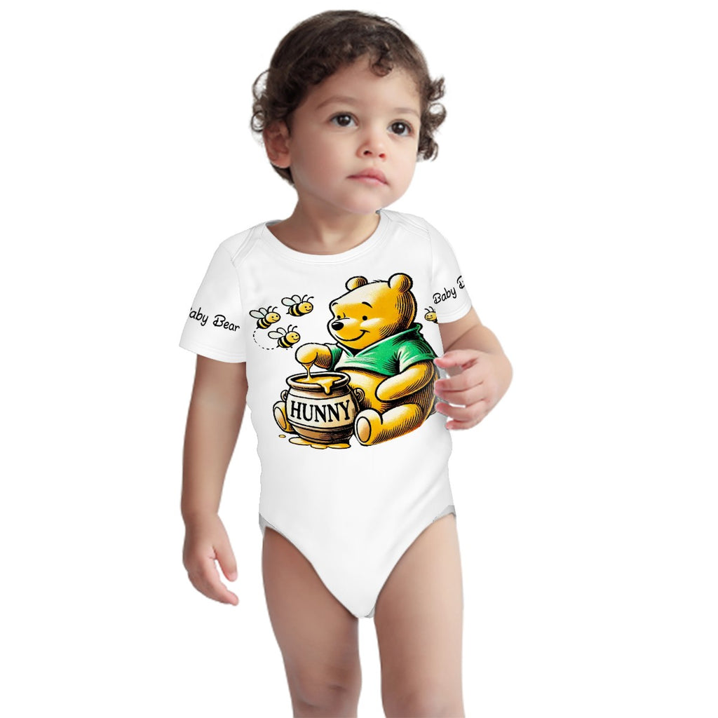 Baby Onesie® Short Sleeve Pooh Baby Bear Bodysuit Newborn To 2T, White