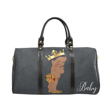 Load image into Gallery viewer, Custom Diaper Tote Bag - Ethnic Super Cute African American Baby Boy King - Slate Gray Travel Baby Bag