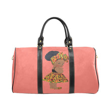 Load image into Gallery viewer, Custom Diaper Tote Bag - Ethnic Super Cute African American Baby Girl - Coral Travel Tote Baby Bag