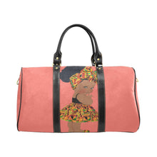 Load image into Gallery viewer, Custom Diaper Tote Bag - Ethnic Super Cute African American Baby Girl - Coral Travel Tote Baby Bag