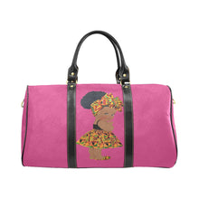 Load image into Gallery viewer, Custom Diaper Tote Bag - Ethnic Super Cute African American Baby Girl - Raspberry Red Travel Tote Baby Bag