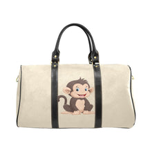 Load image into Gallery viewer, Custom Diaper Tote Bag | Adorable Cartoon Monkey On Tan - Diaper Travel Bag
